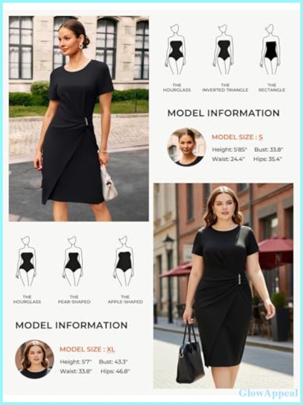 Sheath Bodycon Midi Dress for Women Short Sleeve Formal Office Work Dress with - Picture 3 of 6